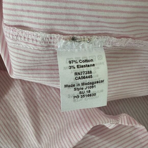 J. Crew Poplin bell-sleeve top size 2 Pink White Stripe - Picture 4 of 5